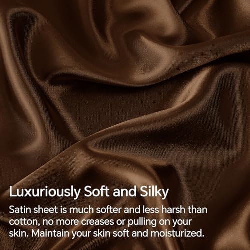 BEDELITE Satin Sheets California King Size Bed Set, 4 Pieces - Image 3