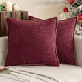 MIULEE Decorative Couch Throw Pillow Covers 18x18 Inch Burgundy Red 2 Pack by MIULEE