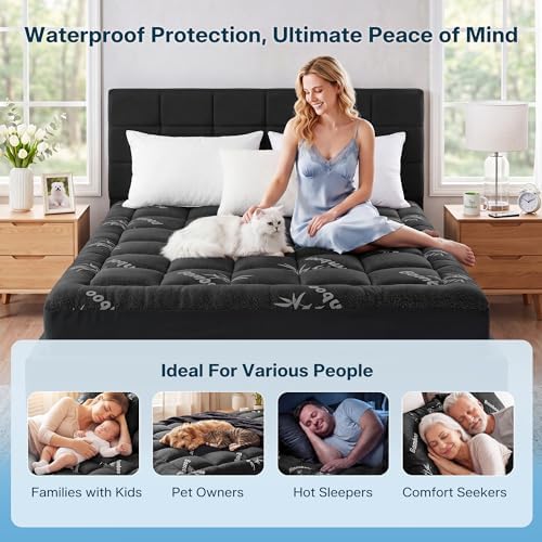 Waterproof Twin XL Size Mattress Topper Viscose Derived from Bamboo, Extra - Image 6