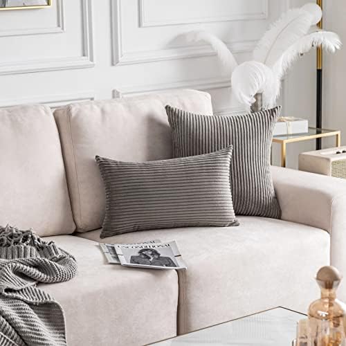 Home Brilliant Throw Pillow Covers 26x26 Euro Sham Covers Super Soft Striped - Image 5