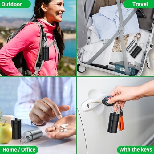 Urekt Portable Pill Case Keychain, Large Waterproof Aluminum Pill Box - Image 5