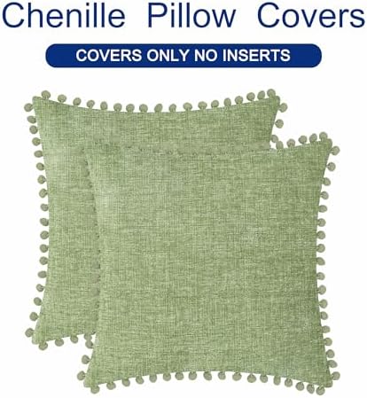 CaliTime Decorative Couch Throw Pillow Covers 18 X 18 Inches Sage - Image 6