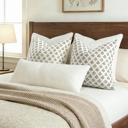 YCOLL Farmhouse Floral Pillow Covers 20x20 Set of 2, Rustic Country Decorative - Image 5