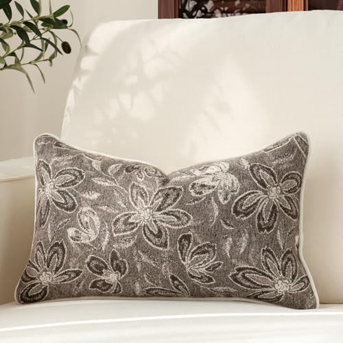 MATTINS 12x20 Vintage Floral Patterned Lumbar Pillow Cover by MATTINS