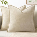 MIULEE Decorative Couch Throw Pillow Covers 18x18 Inch Beige 2 Pack by MIULEE