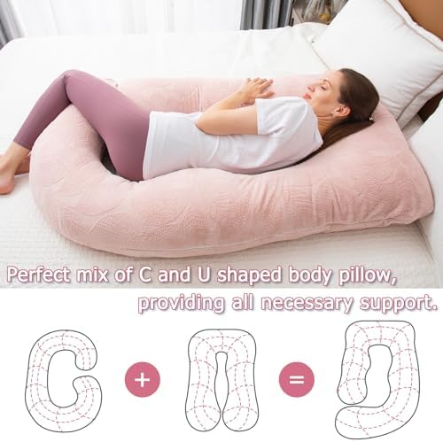 MOON PINE Pregnancy Pillow, U Shaped Full Body Pillow - Image 3