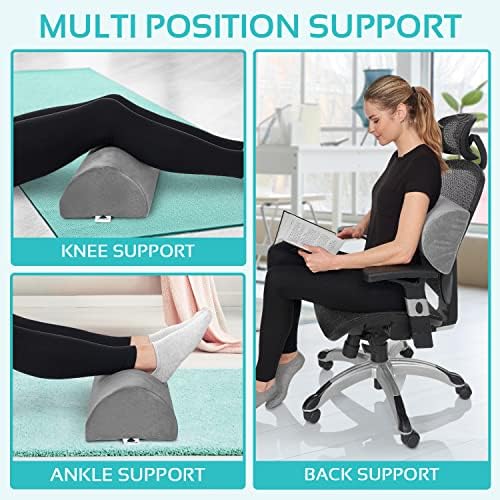Knee Pillow for Back Sleeping | Large Half Moon Bolster Pillow for Legs - Image 3