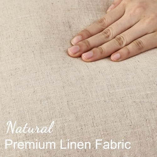 decorUhome Linen Fringe Natural Beige Throw Pillow Covers 18x18 Set of 2 - Image 3