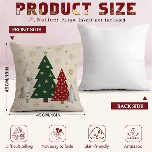 18x18 Throw Pillow Covers Square Cushion Cases Decorative Set of 2 - Image 2