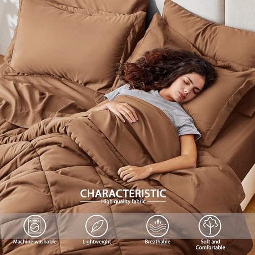 Love's cabin Oversized Queen Comforter Set, 7 Pieces Bed in a Bag, All Season - Image 2