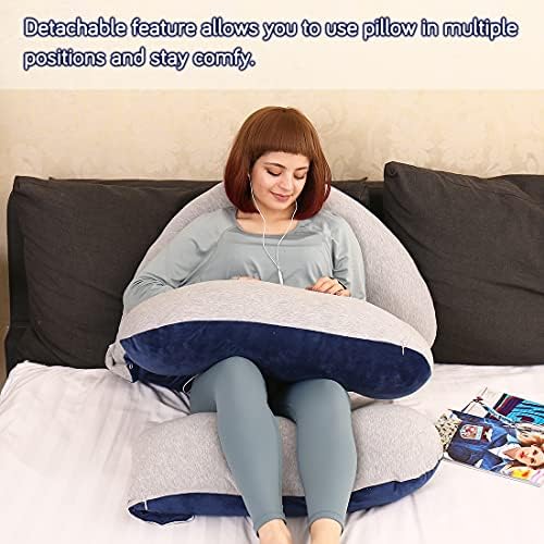 MOON PINE 60 inch Pregnancy Pillow, Detachable U Shape Full Body Pillow - Image 6