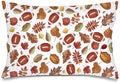 Fall Throw Pillow Cases Queen Size Set of 2, Football Pillow Cover Football by Unknown
