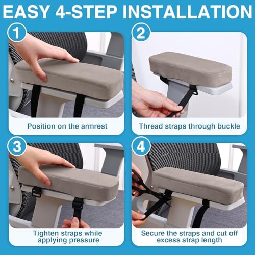 Smiry Memory Foam Office Chair Armrest Pads, Non-Slip Armrest Cushion - Image 6