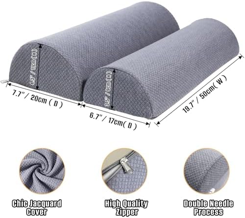2PCS Knee Pillow for Sleeping, Half Moon Bolster Pillow for Neck, Ankle Foot & - Image 2