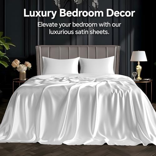 BEDELITE Satin Sheets Queen Size Bed Set, 4 Pieces - Image 2
