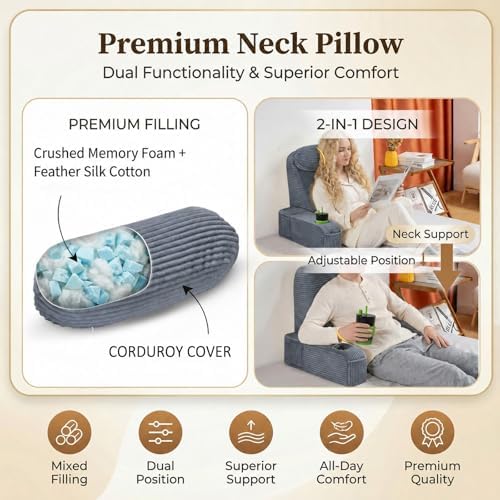 Reading Pillow for Adults, Back Pillow for Bed Sitting Up, Backrest Pillow for - Image 3
