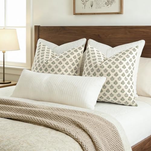 YCOLL Farmhouse Floral Pillow Covers 20x20 Set of 2, Rustic Country Decorative - Image 5