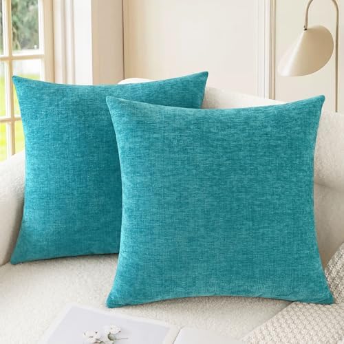 CaliTime Decorative Couch Throw Pillow Covers 20 X 20 Inches Lake Blue by CaliTime