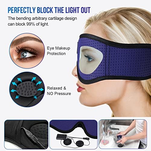 MUSICOZY 3D Sleep Headphones Bluetooth 5.4 Breathable Sleep Eye Mask - Image 6
