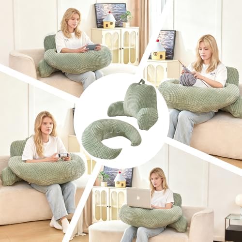17" Reading Pillow for Bed, U Shaped Arm & Elbow Support - Image 5
