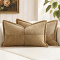 MIULEE Decorative Lumbar Throw Pillow Covers 12x20 Inch Brown 2 Pack by MIULEE