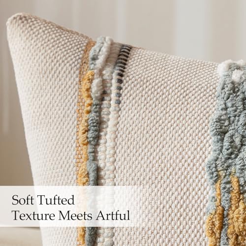 ANRODUO Boho Decorative Pillow Covers 20x20 Blue-Earth Tones Pack of 2 - Image 6