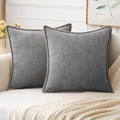 MIULEE Decorative Euro Sham Pillow Covers 24x24 Inch Dark Gray 2 Pack by MIULEE