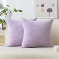 Home Brilliant Purple Pillow Cover Set Solid Supersoft 2 Pieces Corduroy by HomeBrilliant