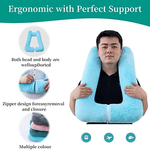 FHSGGP Travel Pillow Car Pillow Kid Car Sleeping Blue - Image 4