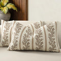Vintage Throw Pillow Covers 12x20 Set of 2, Striped Floral Pillow Cover by DKwizme