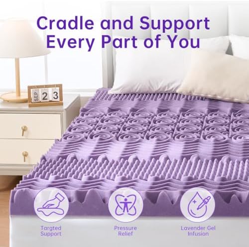 MUXHOMO 3.9 Inch 7-Zone Twin Mattress Topper, Egg Crate Memory Foam Mattress - Image 2