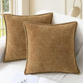 CaliTime Decorative Couch Throw Pillow Covers 24 X 24 Inches Apricot Brown by CaliTime