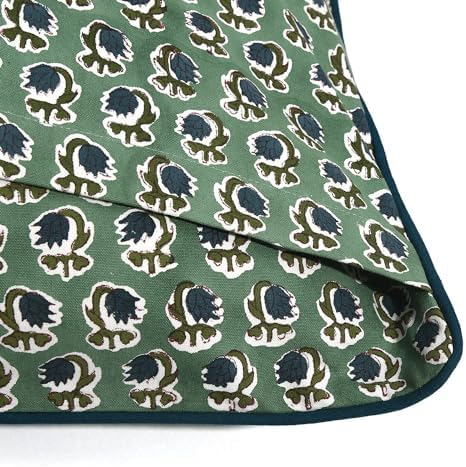 Ridhi Block Print Basil Green Pillow Cover 18" x 18" Decorative Couch Pillows - Image 6