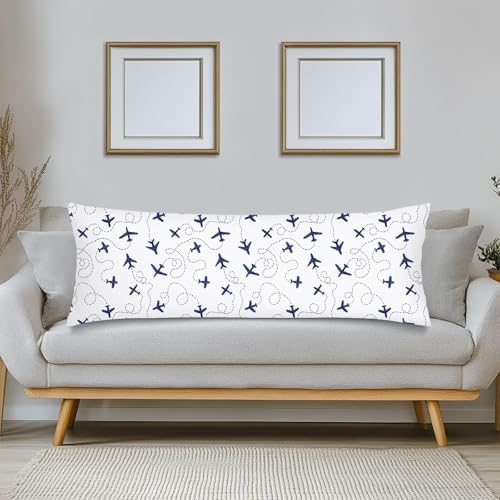 Air Plane Body Pillow Cover 20x54 Long Pillow Case Protector - Image 3
