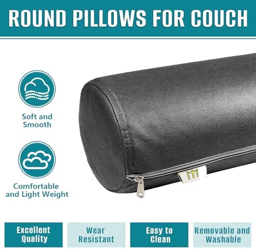 2 Pack Neck Roll Pillow, High-Density Foam Cylinder Bolster Pillow - Image 3
