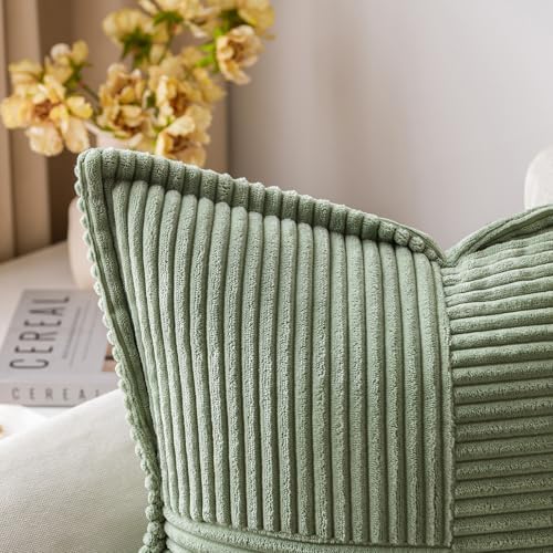 MIULEE Decorative Euro Sham Throw Pillow Covers 24x24 Light Olive Green - Image 5