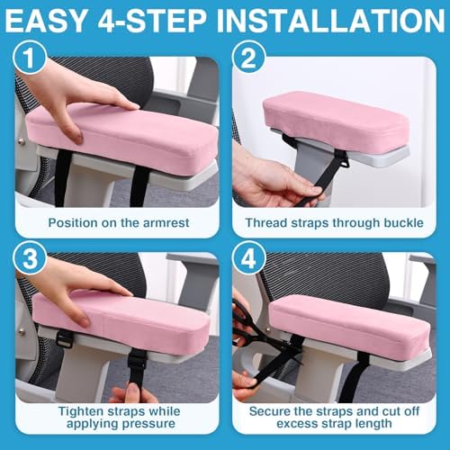 Smiry Memory Foam Office Chair Armrest Pads, Non-Slip Armrest Cushion - Image 6