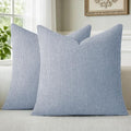 a moment Light Blue Chenille Throw Pillow Covers 16x16 Inch Pack of 2 Modern by amoment