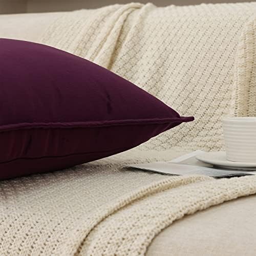 Velvet Purple Throw Pillow Covers 20”x20”Pack of 2 Soft Decorative - Image 3