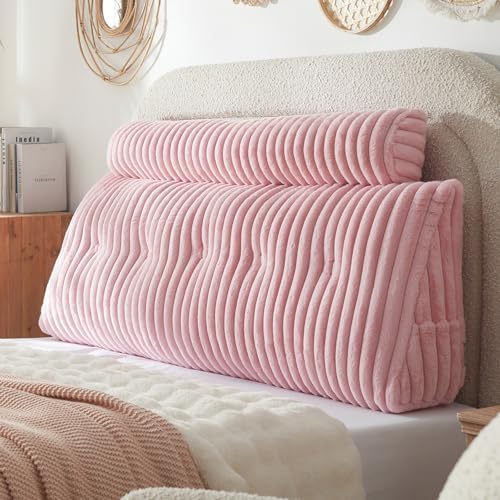 Headboard Pillow + A Long Neck Roll Pillow Body Pillow，Faux Fur Headboard Wedge - Image 2