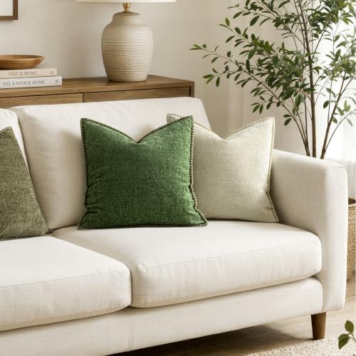 MIULEE Decorative Couch Throw Pillow Covers 20x20 Inch Forest Green 2 Pack - Image 4