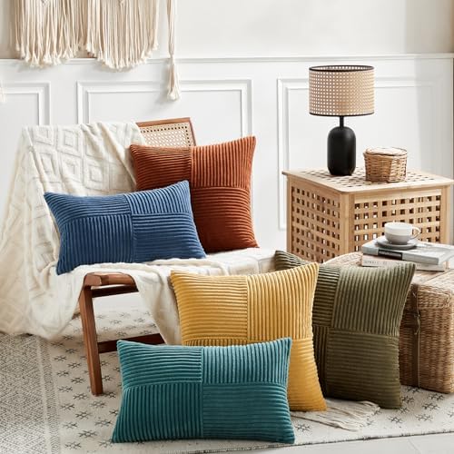 Fancy Homi 2 Packs Teal Decorative Throw Pillow Covers 16x16 Inch - Image 6