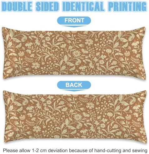 Body Pillow Cover with Zipper, Fantasy Flowers Imitation Silk Long Pillow Case - Image 3
