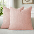 a moment Pink Chenille Throw Pillow Covers 22x22 Inch Pack of 2 Modern by amoment