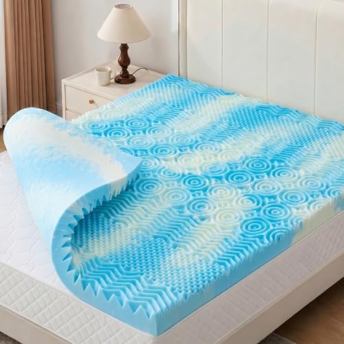 BDEUS 2 Inch Mattress Topper 7-Zone Memory Foam Mattress Topper Pressure by BDEUS
