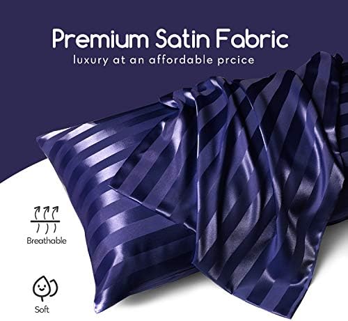 MR&HM Satin Pillowcase 2 Pack, Queen Size 20"x30" - Image 2