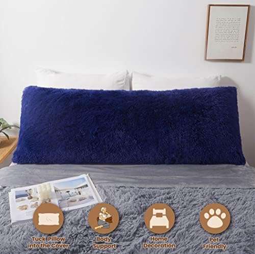 MEGO Luxury Fluffy Faux Fur Body Pillow Cover 20x54 - Image 2