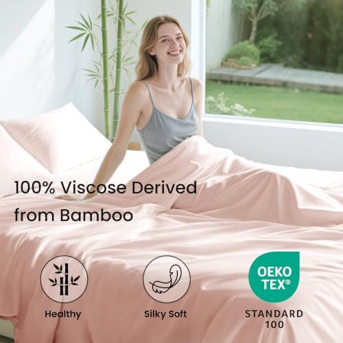 Love's cabin 4 Piece Queen Sheet Set, 100% Rayon Derived from Bamboo, Cooling & - Image 2