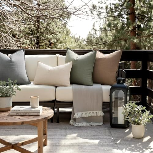 MIULEE Thick Textured Decorative Throw Pillow Covers 20x20 Inch Grey - Image 4