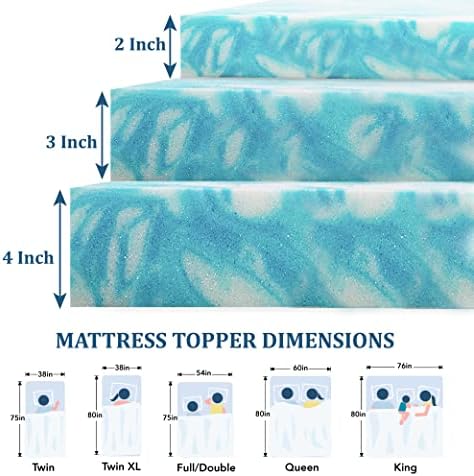 EGO 4 Inch King Mattress Topper Gel Memory Foam - Image 5